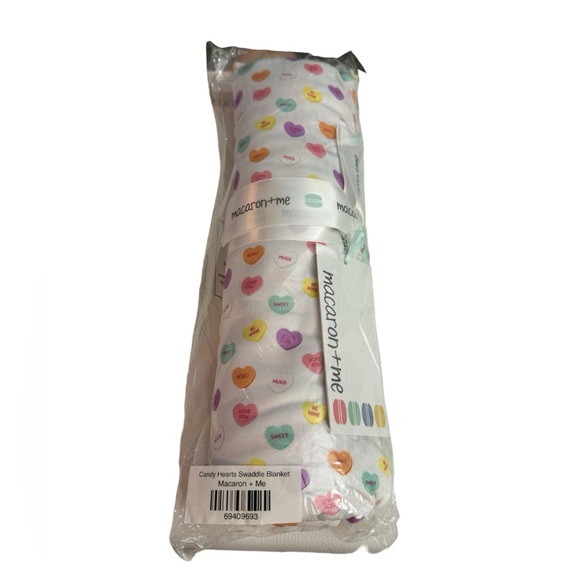 NWT Macaron + Me Candy Hearts swaddle blanket - Picture 2 of 6